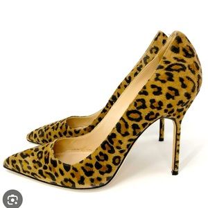 Manolo Blahnik Suede Leopard BB Pump 38